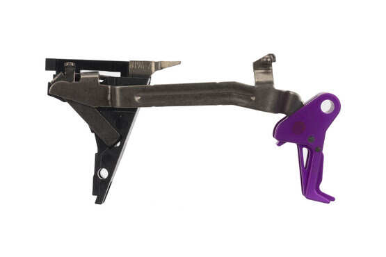 CMC Triggers Drop-In Glock Gen 4 .45 ACP trigger features a flat bow for enhanced feel and an eye-catching purple trigger.